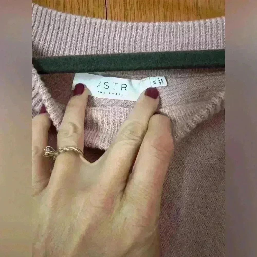 ASTR The label One shoulder faux wrap sweater XL